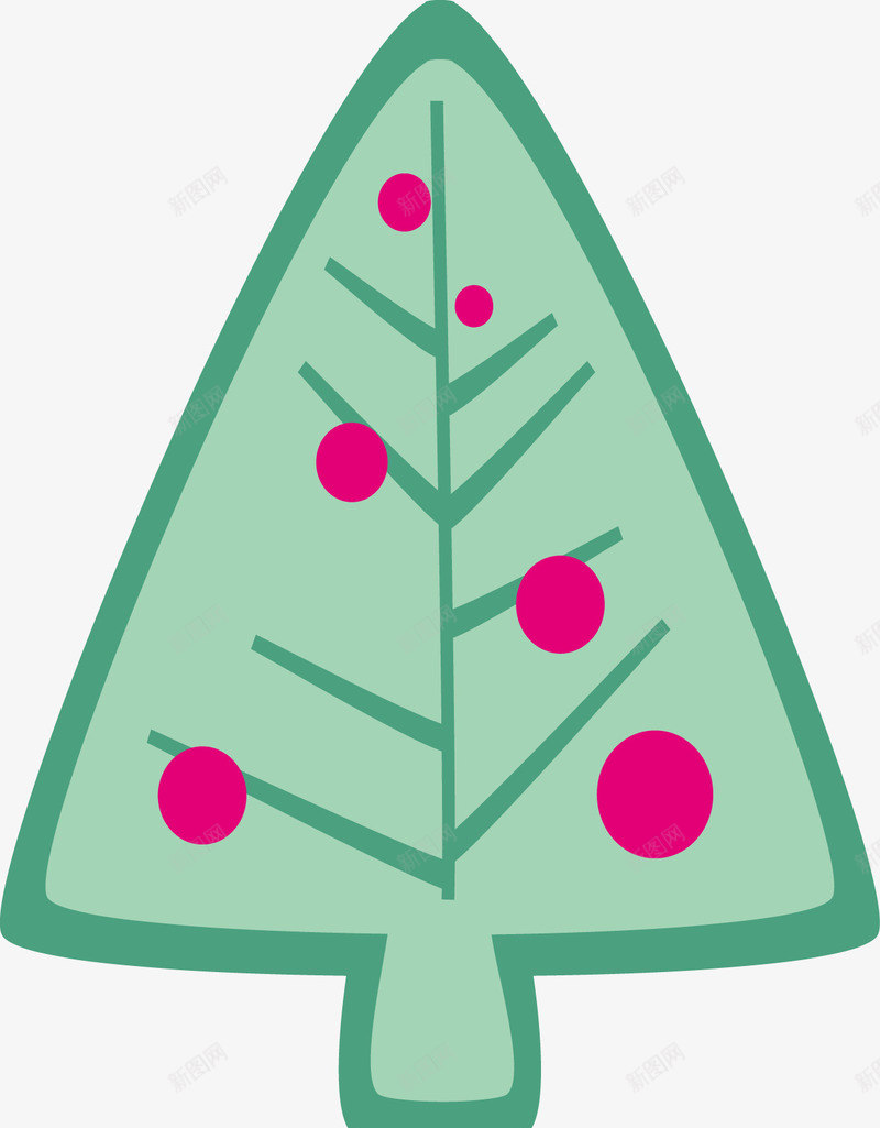 圣诞树片png免抠素材_88icon https://88icon.com 三角形 圣诞节 扁平化风格 线条 绿色