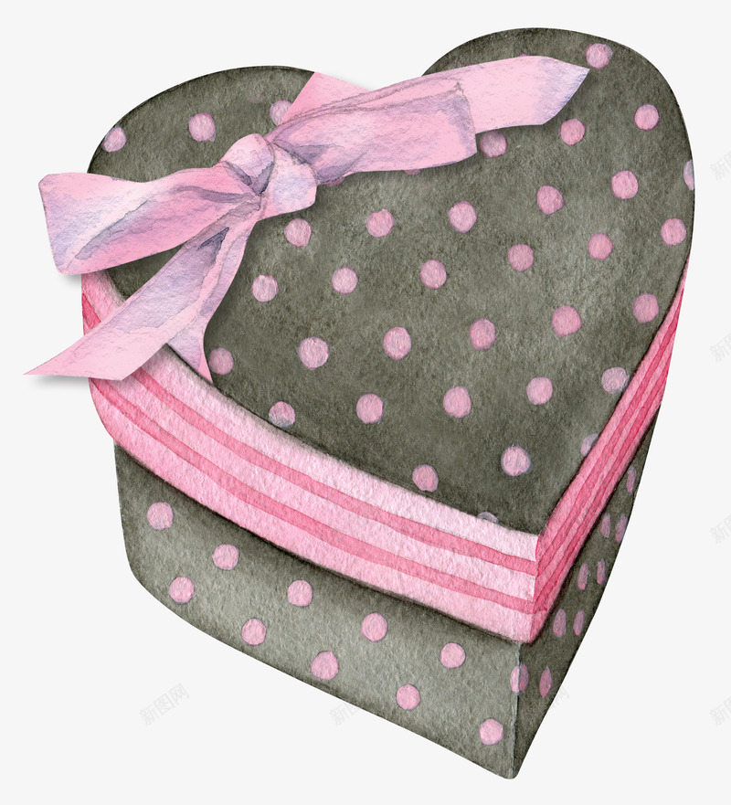 粉色圆点心形礼盒png免抠素材_88icon https://88icon.com 圆点 心形 手绘 棕色的 礼物盒 简图 粉色的 装饰