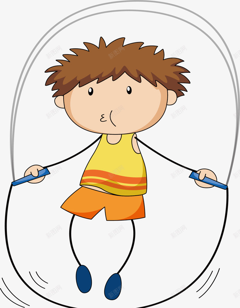 卡通跳绳运动的孩子png免抠素材_88icon https://88icon.com 健康生活 健身 矢量png 跳绳健身 跳绳的人 跳绳运动