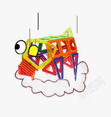 小猪png免抠素材_88icon https://88icon.com 下雨 云朵 小猪 玩具 益智玩具 磁力片