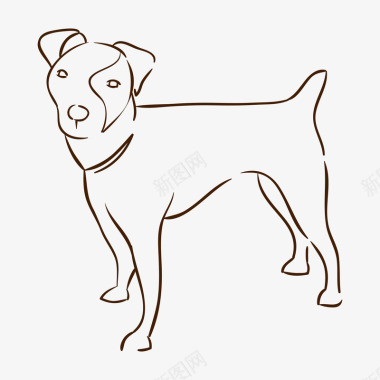 爆米花简笔画手绘宠物狗图标图标