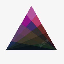 紫色渐变色块三角形素材