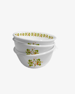 印花陶瓷小碗堆叠起来的印花小碗高清图片