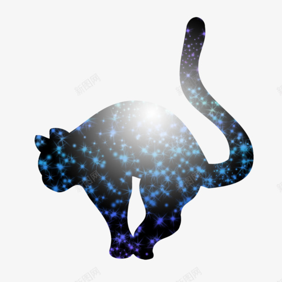 潮流黑色酷炫猫咪剪影png免抠素材_88icon https://88icon.com 剪影 星光 潮流 猫咪 璀璨 酷炫 黑色