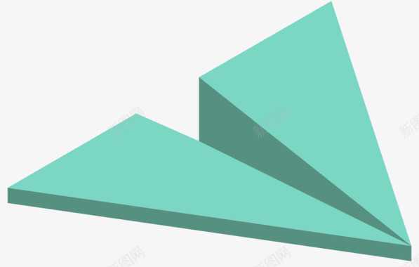 几何抽象元素绿色几何飞机元素矢量图图标图标