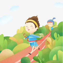 春季运动会画册卡通手绘春季运动会奔跑的女高清图片