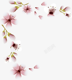 浪漫日本樱花花瓣矢量图素材