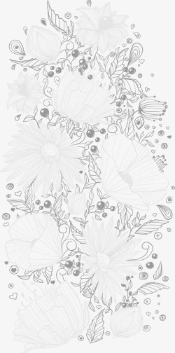 手绘花卉花纹矢量图素材