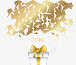 金色三角花纹新年礼物矢量图素材