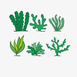简洁绿色珊瑚藻矢量图素材