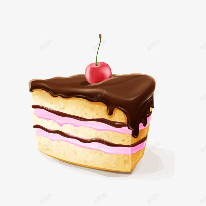美味的三角蛋糕矢量图ai免抠素材_88icon https://88icon.com 三角蛋糕 巧克力 樱桃 美食 食物 矢量图