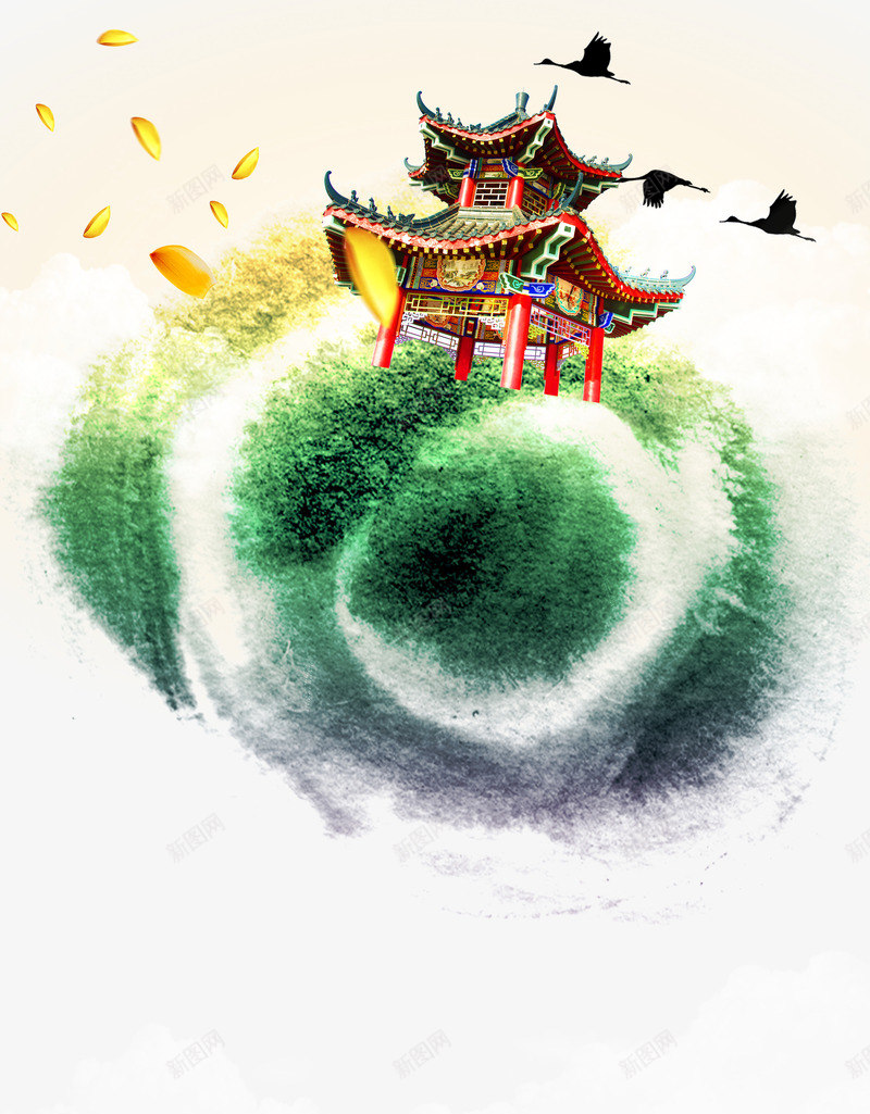 亭子森林大雁白云装饰中国风背景psd免抠素材_88icon https://88icon.com 中国风背景 亭子大雁白云装饰背景 亭子森林大雁白云装饰 亭子森林大雁白云装饰中国风背景