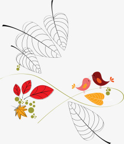 秋季落叶装饰图案素材
