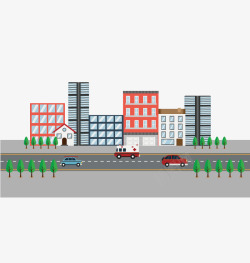 城市的街道矢量图素材