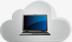 彩色云端电脑云端数据图标高清图片