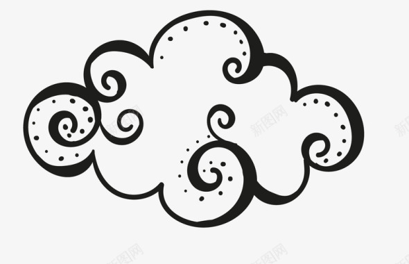 云朵白云浮云卡通手绘美丽的云朵图标图标