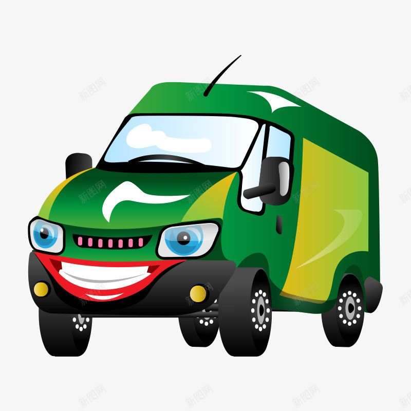 车子卡通小车png免抠素材_88icon https://88icon.com 交通工具 卡通 大型车 小车 白云 绿色 车子 黑色