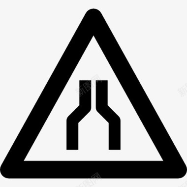 道路摄影狭窄的道路标志图标图标