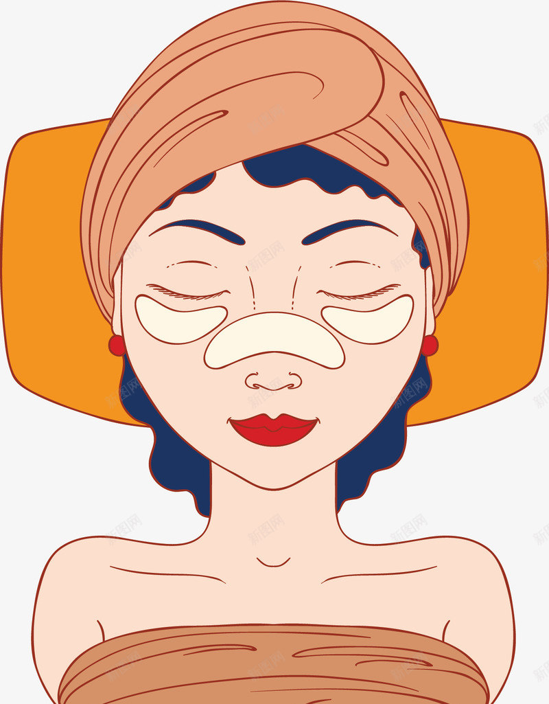 做眼膜鼻膜护理的人矢量图ai免抠素材_88icon https://88icon.com 做眼膜 做美容 做鼻膜 矢量png 美容 美容院 矢量图