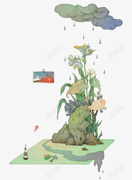 水彩植物插画png免抠素材_88icon https://88icon.com 云 创意 卡通 手绘 插画 植物 花卉