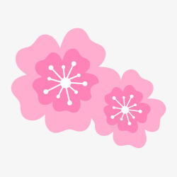 粉红色创意桃花樱花矢量图素材