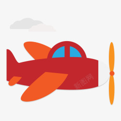 飞行中的飞机唯美红色飞机云朵世界航天日航空矢量图高清图片