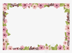 粉红樱花装饰边框素材