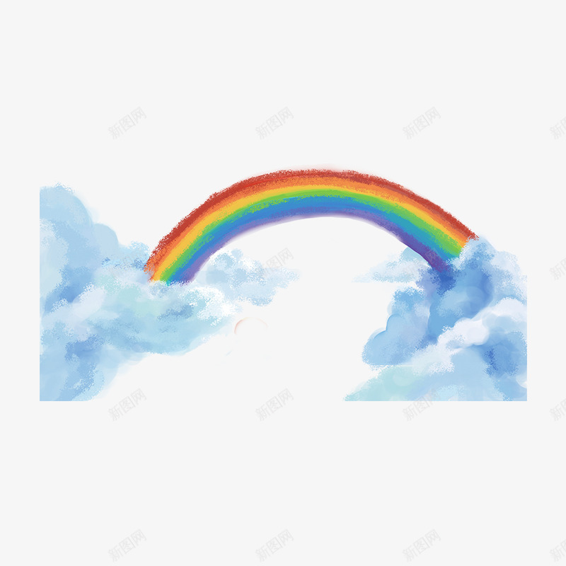 水彩手绘彩虹和云朵png免抠素材_88icon https://88icon.com 云朵 彩虹 彩虹和云朵 手绘彩虹 水彩手绘