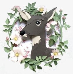 纸雕刻小鹿纸艺高清图片