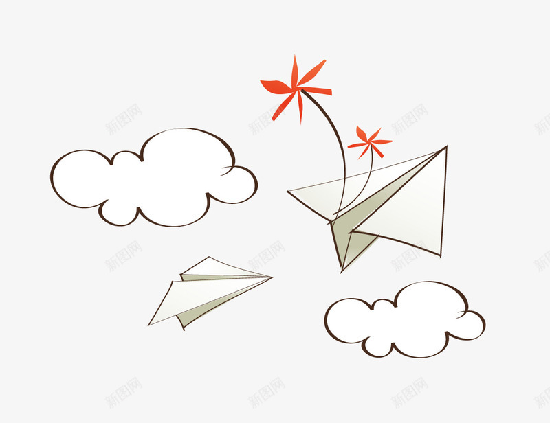 纸飞机云朵卡通png免抠素材_88icon https://88icon.com 云朵 卡通纸飞机 天空 纸飞机图案