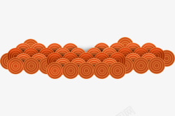 橙色中国风云朵装饰图案素材