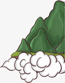 卡通大山png免抠素材_88icon https://88icon.com h5素材 卡通大山 白云