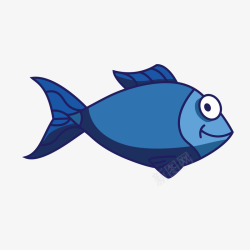 蓝色鱼儿卡通海底生物矢量图高清图片