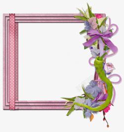 花环粉色相框创意素材