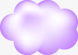 可爱卡通紫色白云素材