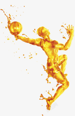 金色水花篮球运动员素材