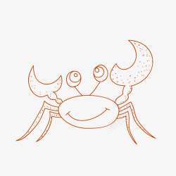 创意螃蟹简笔画螃蟹矢量图高清图片
