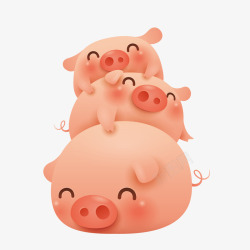 粉红色叠罗汉小猪2019卡通矢量图素材
