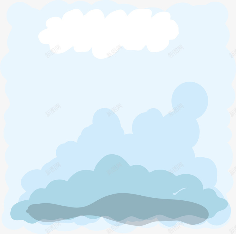 蓝色云朵背景png免抠素材_88icon https://88icon.com 云朵 免抠PNG 图案 背景 蓝色 边框纹理