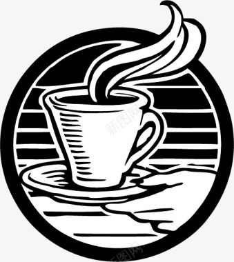 茶盘手绘圆形茶杯图标图标