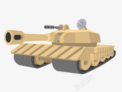 卡通简洁扁平化坦克矢量图素材