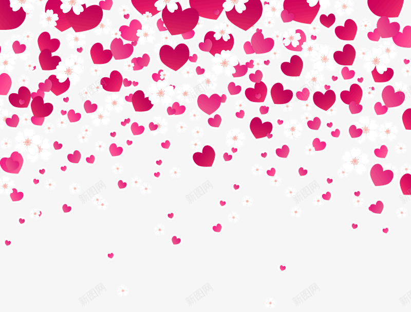 缤纷爱心与樱花背景png免抠素材_88icon https://88icon.com 底纹 樱花 爱心 背景 花朵 花纹