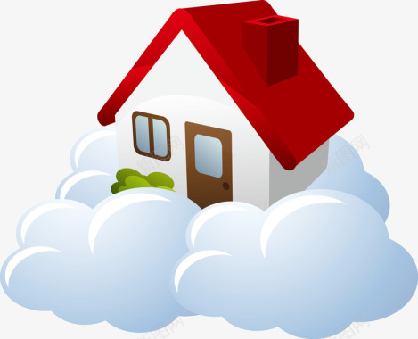 云端技术房子云数据图标图标