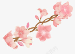 樱花粉红樱花彩绘樱花装饰素材