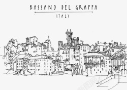 意大利城市插画素材