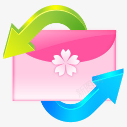 标志樱花可爱日本樱花透明信封标志图标图标