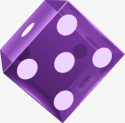 紫色卡通立体圆点正方体素材