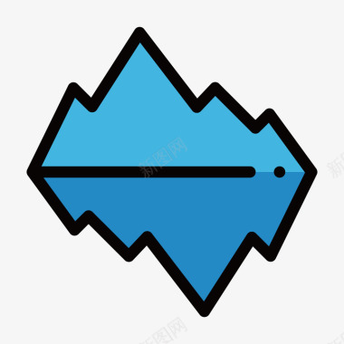多彩几何元素蓝色几何三角形山峰元素矢量图图标图标