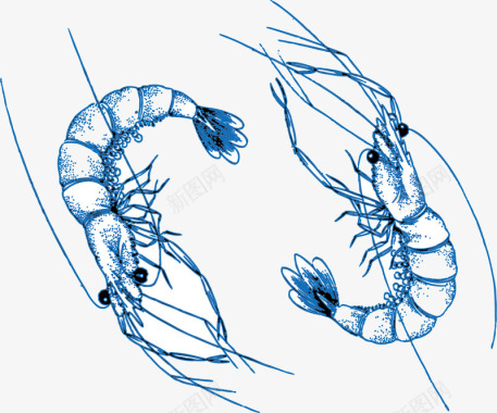 手绘可爱的小龙龙虾图标标识元素矢量图图标