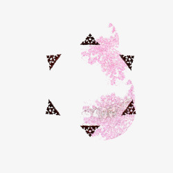 六棱角樱花装饰素材